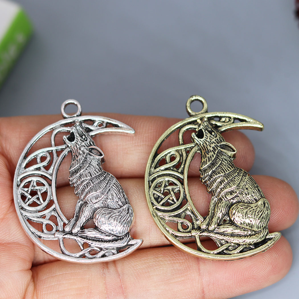 Jewelry Making Date Night - ジュエリー作り用ペンダント,ウルフナイトの請求書,ネックレス,イヤリング,手作りジュエリー,3個/ピース/ロット