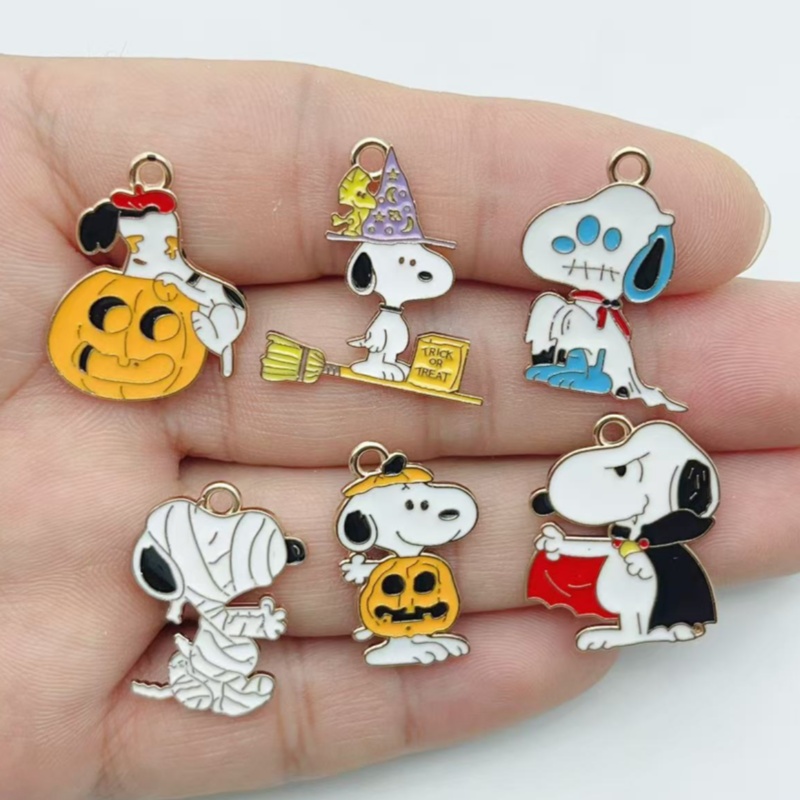 Jewelry Making Factory - 10 個かわいいハロウィン漫画子犬合金エナメルチャームカボチャペンダント DIY ジュエリー作成アクセサリー
