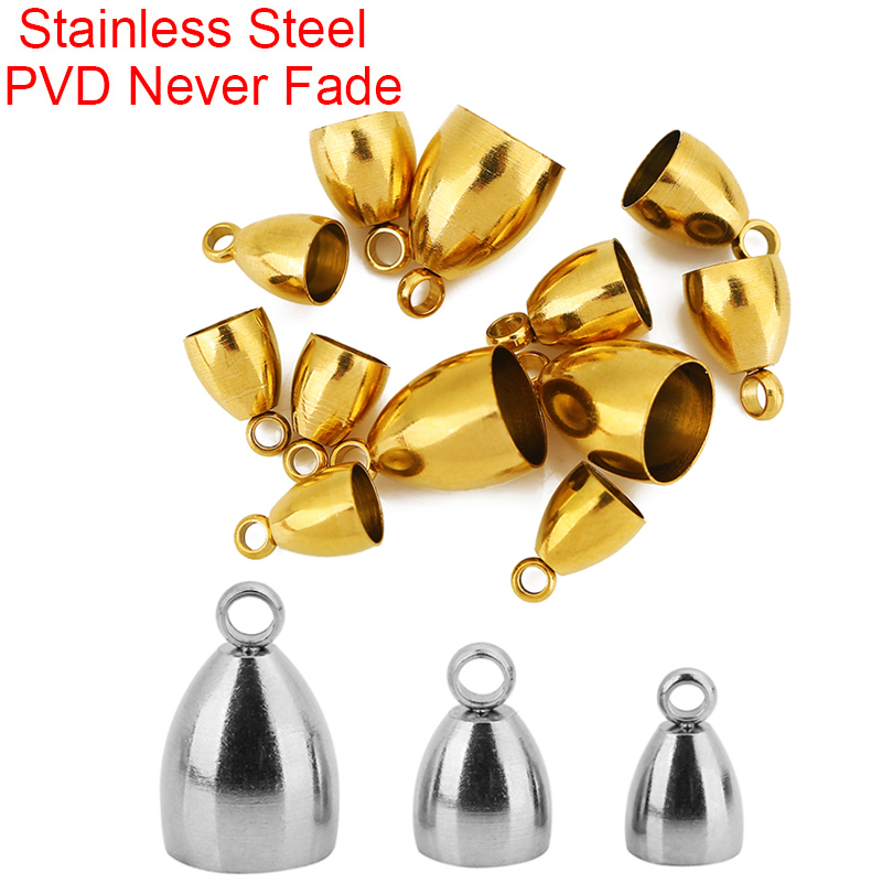 Jewelry Making Factory - 10個入りPVD加工ステンレス製留め金具、革紐用フック（5、6、8mm）、エンドキャップ、ネックレスコネクター、DIYジュエリー製作用