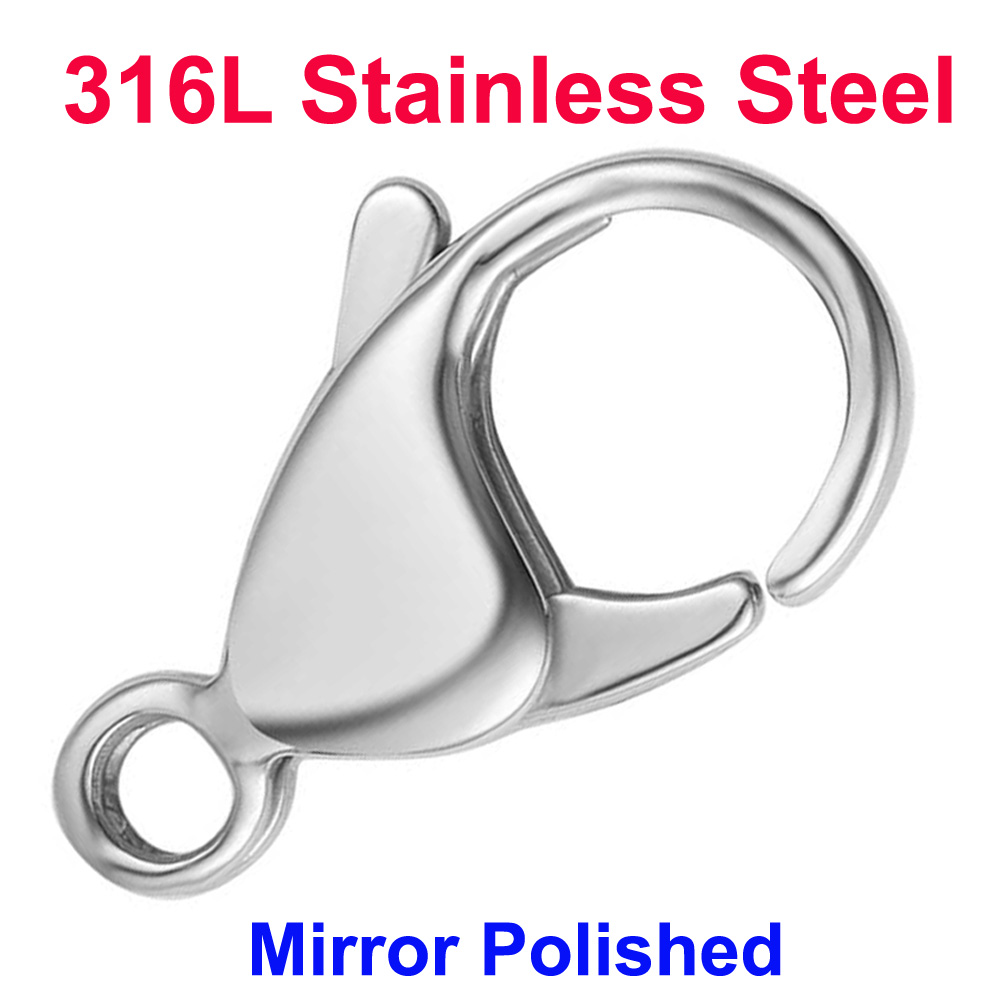 Jewelry Making Name - 20/30/40 316Lステンレス鋼ロブスタークラスプ卸売鏡面研磨9-19mm 18kゴールド真空メッキDIYジュエリー製作材料