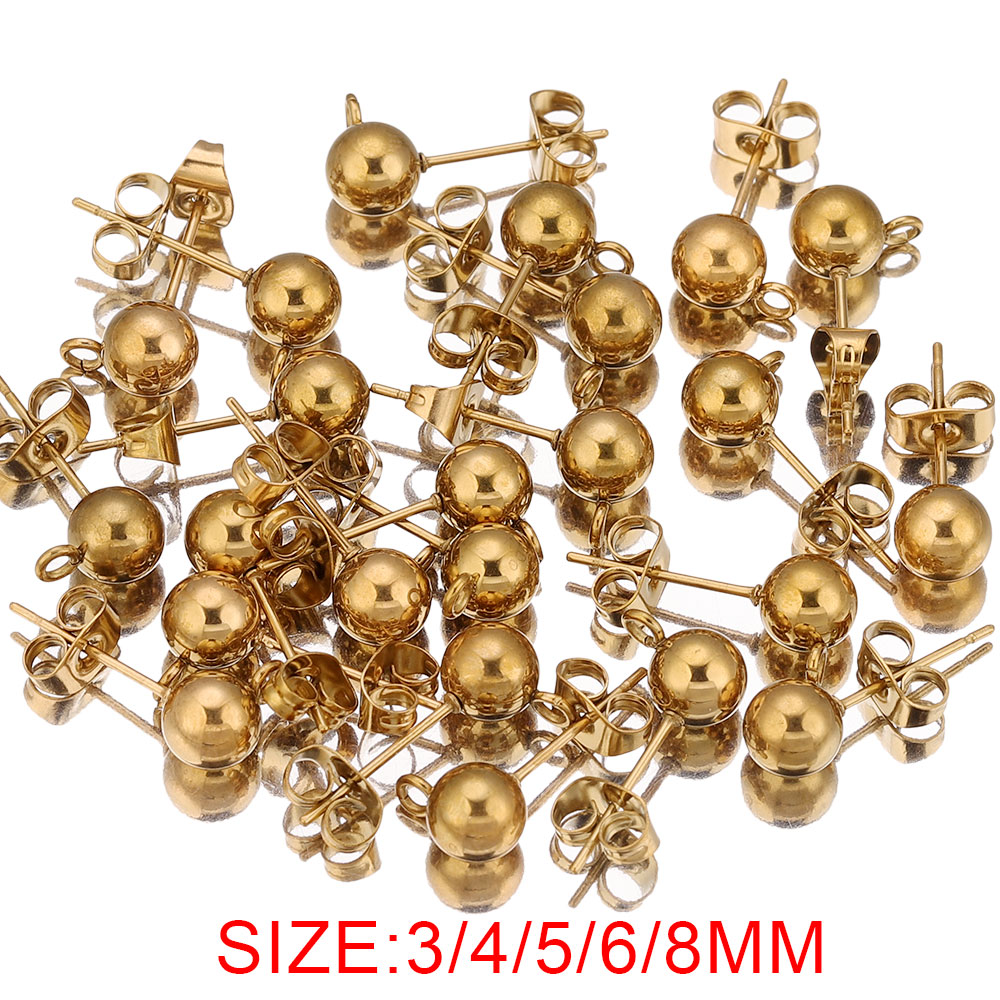 Jewelry Making Supplies Wholesale - 20個 ステンレス製 4 5 6 8mm