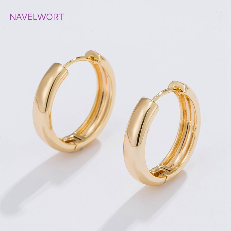 Jewelry Making Hobby - 6 サイズのゴールドメッキサークルフープイヤリング女性ギフト、高品質のシンプルなラウンドイヤリング女性ファッションジュエリー