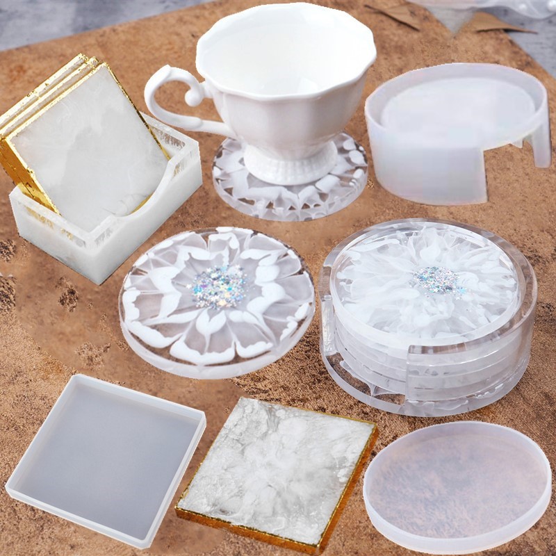 Jewelry Making Tools List - SNASAN コースターカップマットシリコンモールド樹脂収納ボックスシリコンモールド手作り DIY ジュエリー作成ツールクリスタルエポキシ樹脂モールド