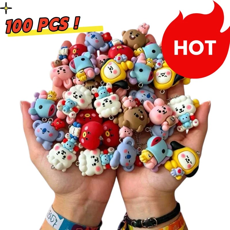 Jewelry Making Factory - 7 個 BT21 樹脂漫画チャーム DIY アクセサリークラフト用品ジュエリー作成用イヤリングネックレスブレスレットペンダント電話デコ
