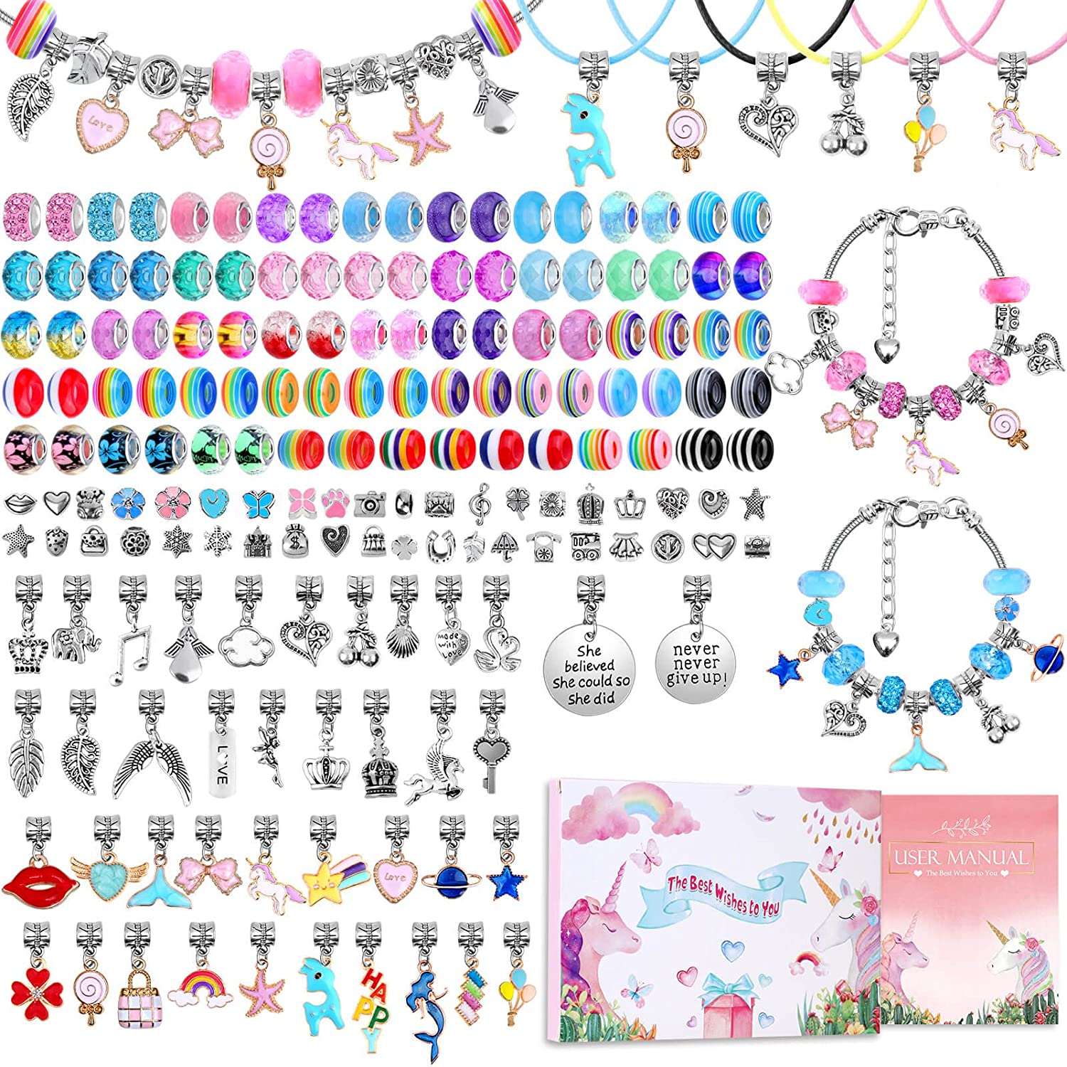 Jewelry Making For Teens - ブレスレットを作るためのアクセサリー,ユニコーンジュエリーを作るためのキット,手作り,10代の女の子へのギフト