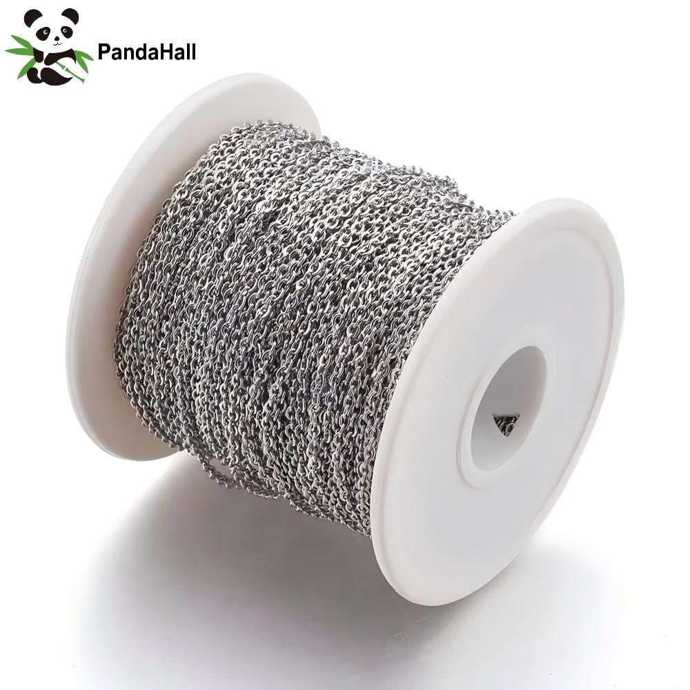 Chain Roll Cable - PandaHall 50 メートル/ロールステンレス鋼ケーブルチェーンはんだ付けリンクチェーン DIY 手作りネックレスジュエリーアクセサリー用スプール付き