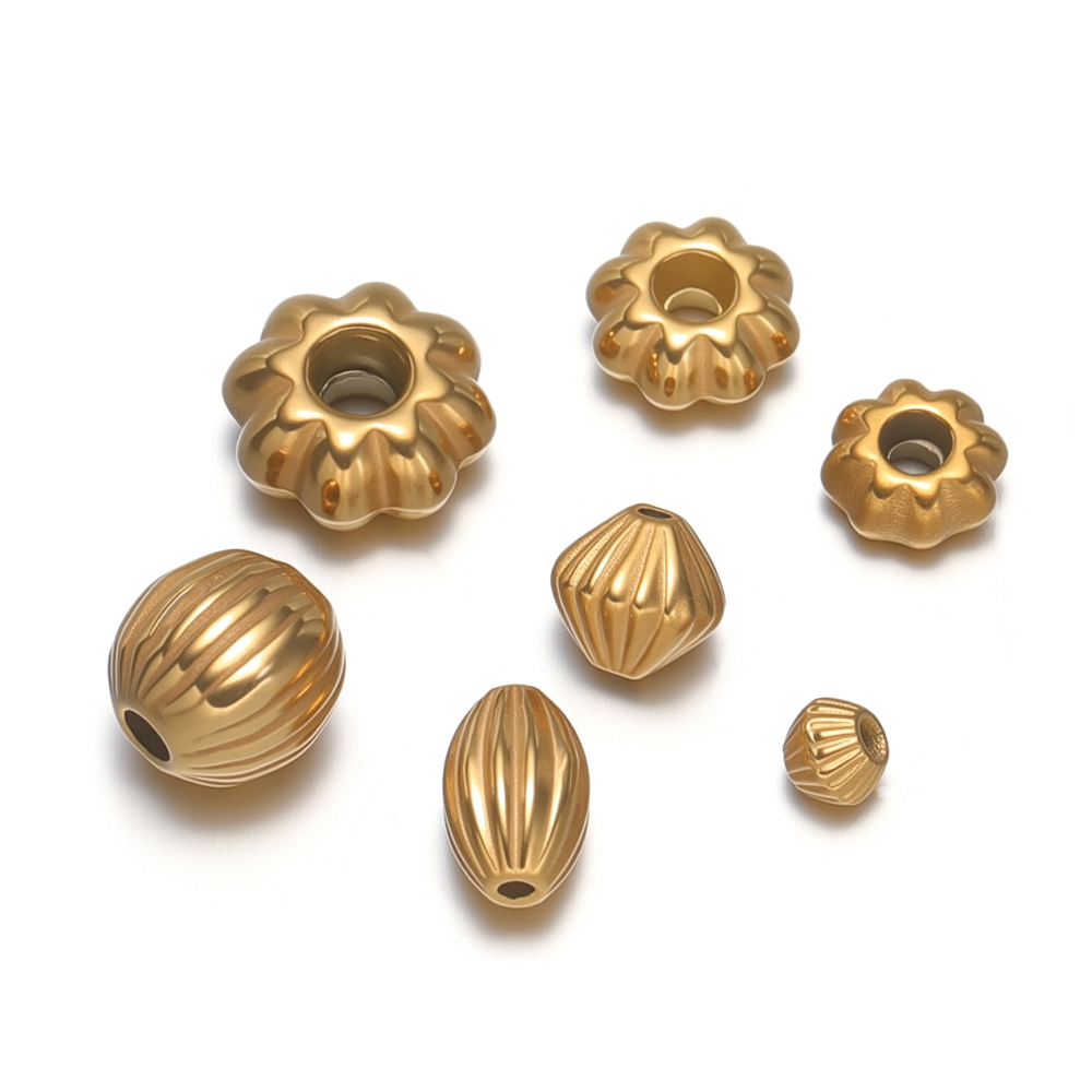 Jewelry Making Supplies Wholesale - 20個入り ステンレス製フラワービーズ ルーススペーサーチューブ 8mmビーズ DIYジュエリー製作 ブレスレット製作