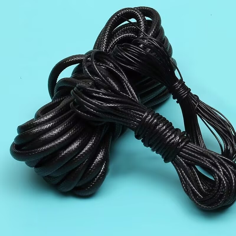 Jewelry Making Event - 0.5/1.0/1.5/2/2.5/3.0/5mm ブラックワックスコードロープ PUレザー糸紐ストラップネックレスロープ ジュエリー製作DIYブレスレット用