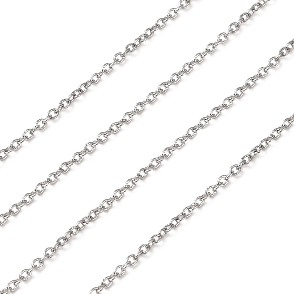 Chain Roll Cable - 耐性のある 304 ステンレス鋼ケーブルチェーン、スプールで溶接された楕円形ステンレス鋼カラー 2x1.5x0.4mm 82.02 フィート