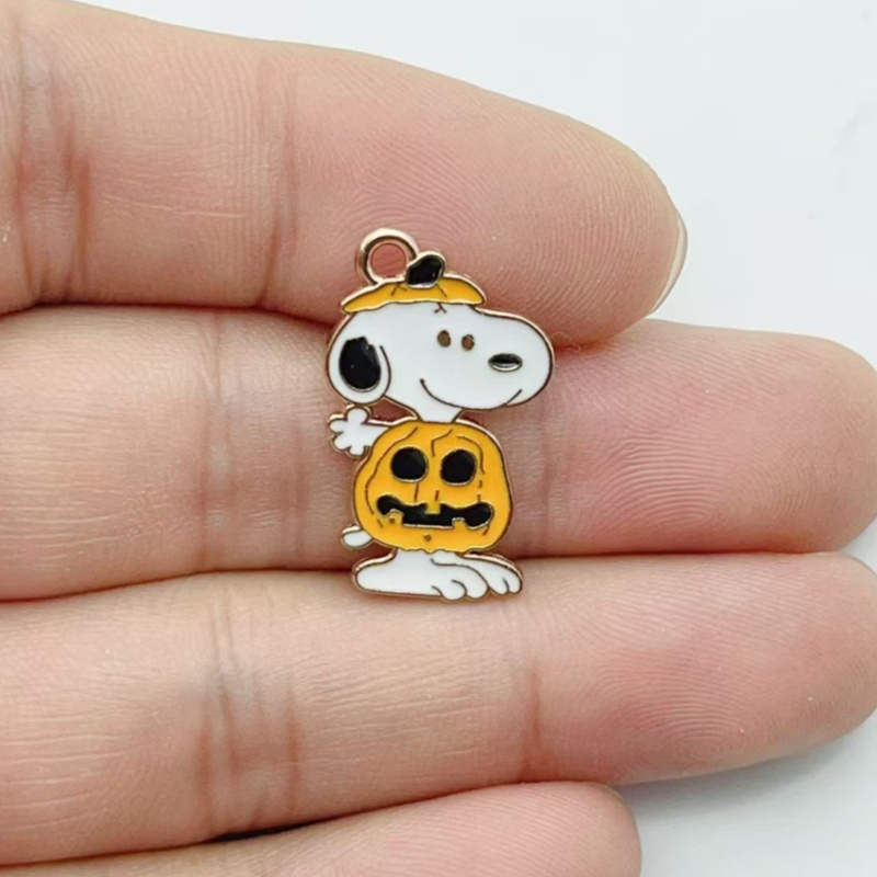 10 個かわいいハロウィン漫画子犬合金エナメルチャームカボチ - Jewelry Making Factory のレビューと価格