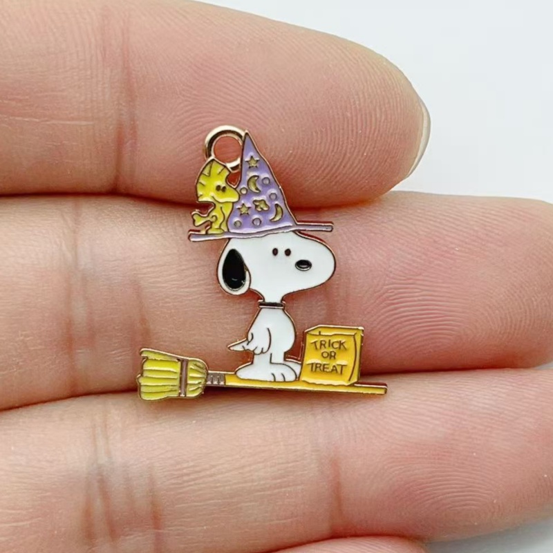 10 個かわいいハロウィン漫画子犬合金エナメルチャームカボチ - Jewelry Making Factory のレビューと価格