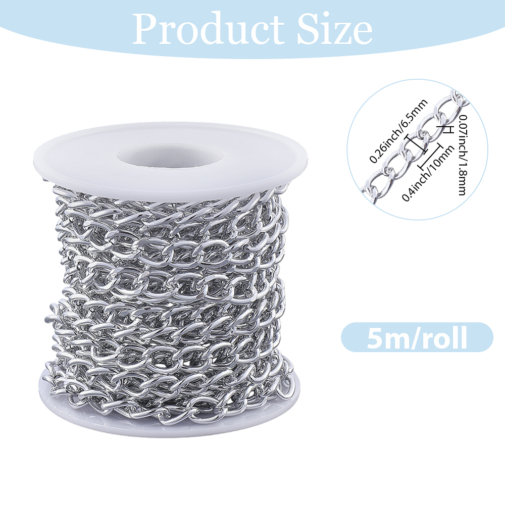 16.4フィートのアルミ製カーブチェーン、10x6.5mmシ - Chain Roll Cable のレビューと価格