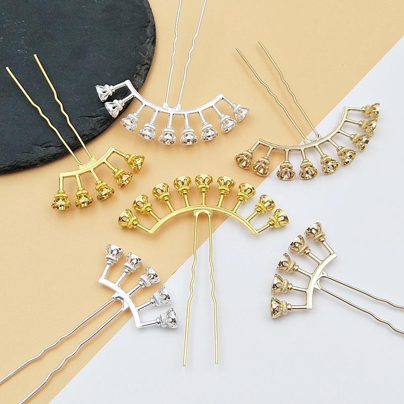 合金アーチ型ヘアピンブランク、複数のビーズマウント付き、DI - Jewelry Making Beads のレビューと価格
