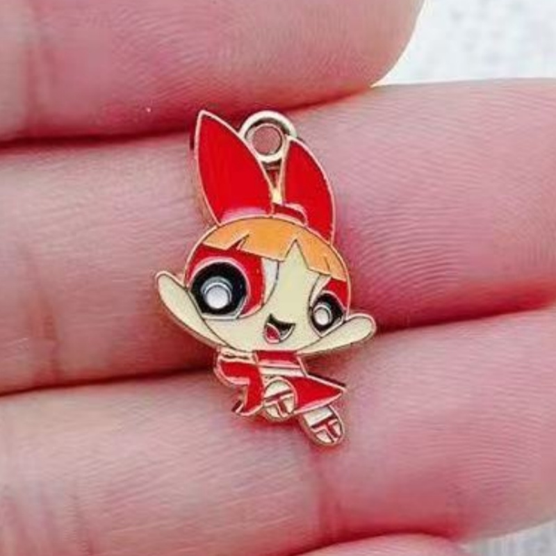 10個入り 合金製オイルドリップ漫画ガールペンダント、DIY - Jewelry Making Factory のレビューと価格