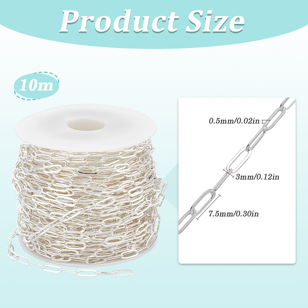 32.81フィート シルバーペーパークリップチェーン バルク - Chain Roll Cable のレビューと価格