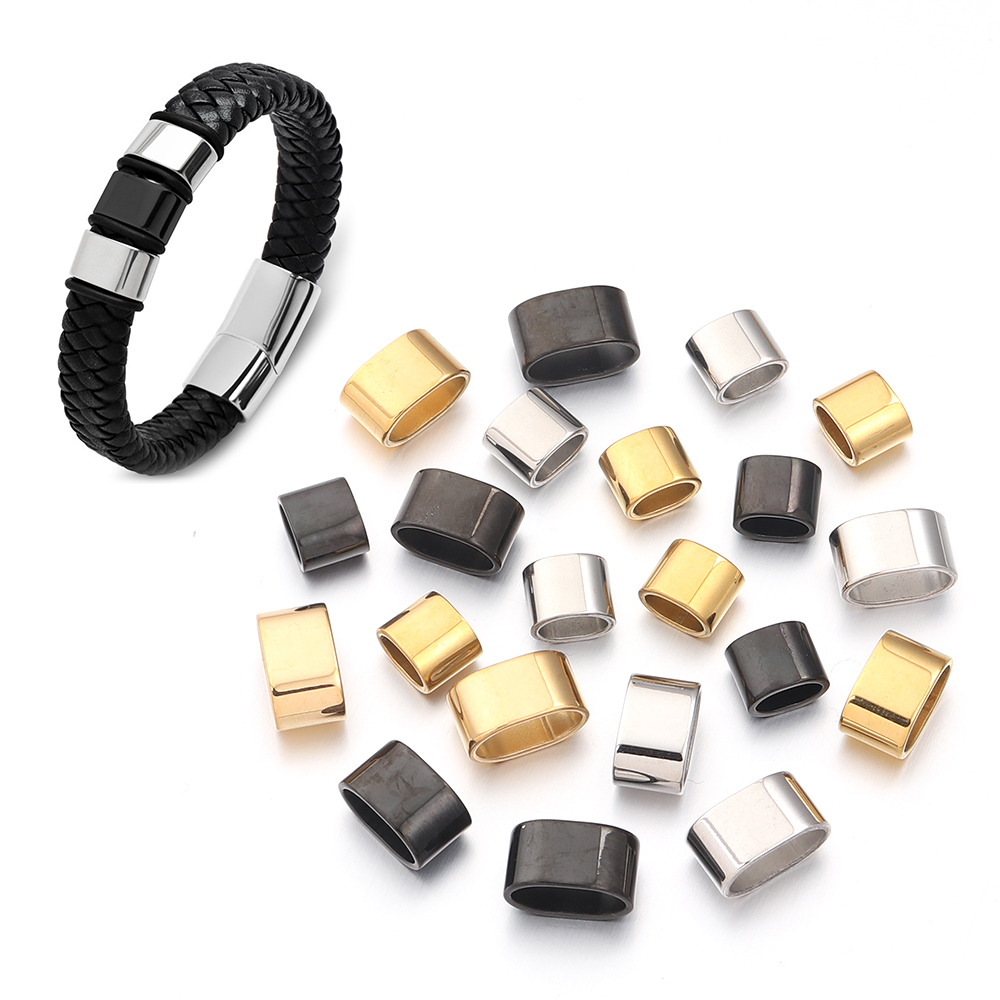 6個のフラットステンレス鋼チューブスライダービーズポジション - Jewelry Making Beads のレビューと価格
