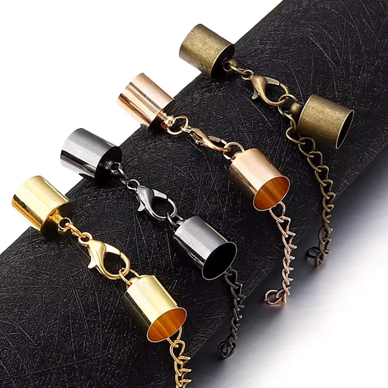 10 セット革コードエンドキャップロブスタークラスプ延長チェ - Jewelry Making Factory のレビューと価格