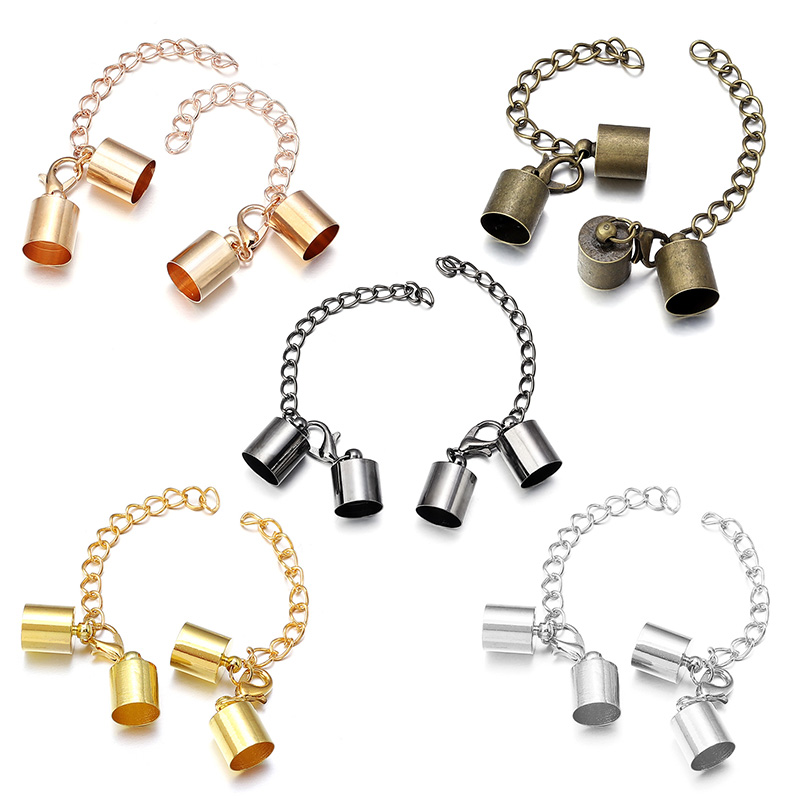 10 セット革コードエンドキャップロブスタークラスプ延長チェ - Jewelry Making Factory のレビューと価格