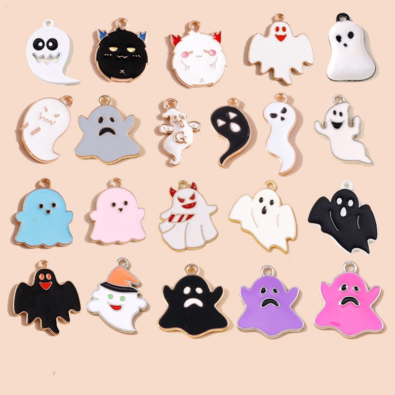 レスリー 10 個ハロウィンゴーストチャームペンダント DI - Jewelry Making Date Night のレビューと価格