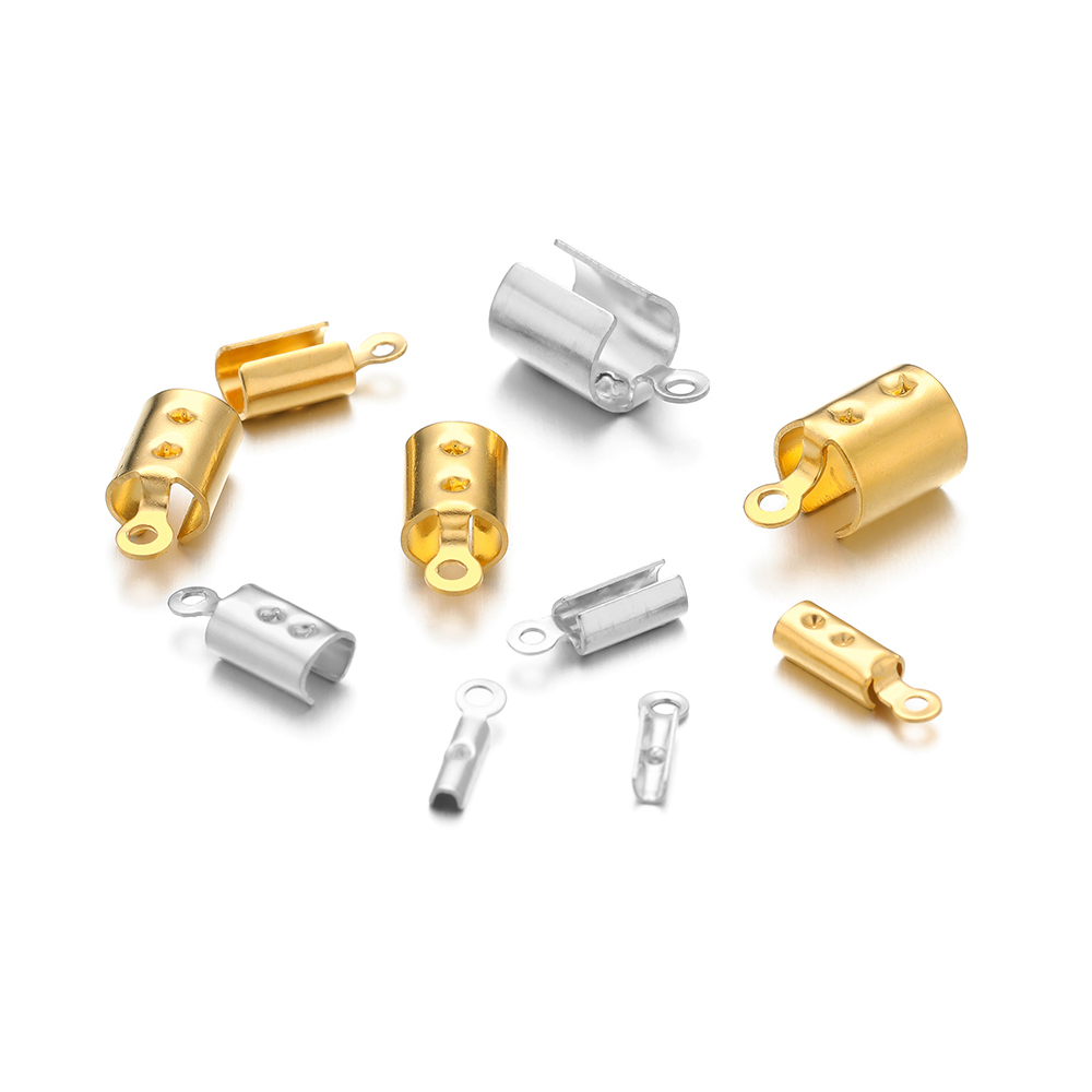 50 個のステンレス鋼高品質圧着エンドビーズキャップレザーコ - Jewelry Making Factory のレビューと価格