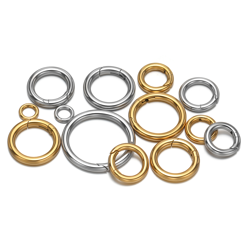 2個/ロット 丸型スプリングクラスプ ステンレス鋼 金メッキ - Jewelry Making Factory のレビューと価格