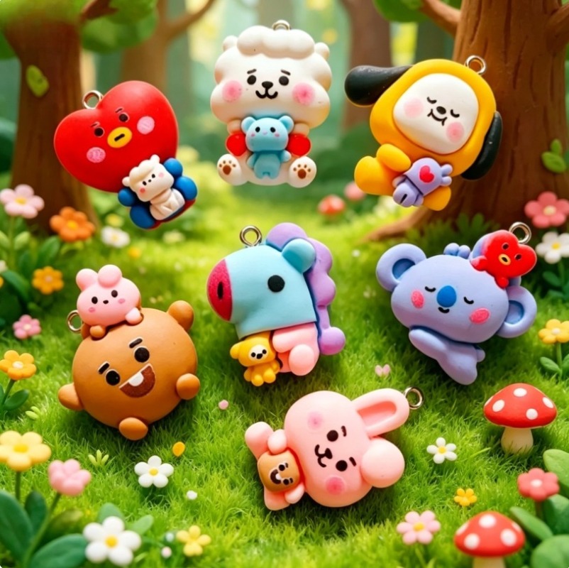 7 個 BT21 樹脂漫画チャーム DIY アクセサリークラ - Jewelry Making Factory のレビューと価格