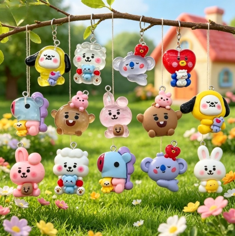 7 個 BT21 樹脂漫画チャーム DIY アクセサリークラ - Jewelry Making Factory のレビューと価格