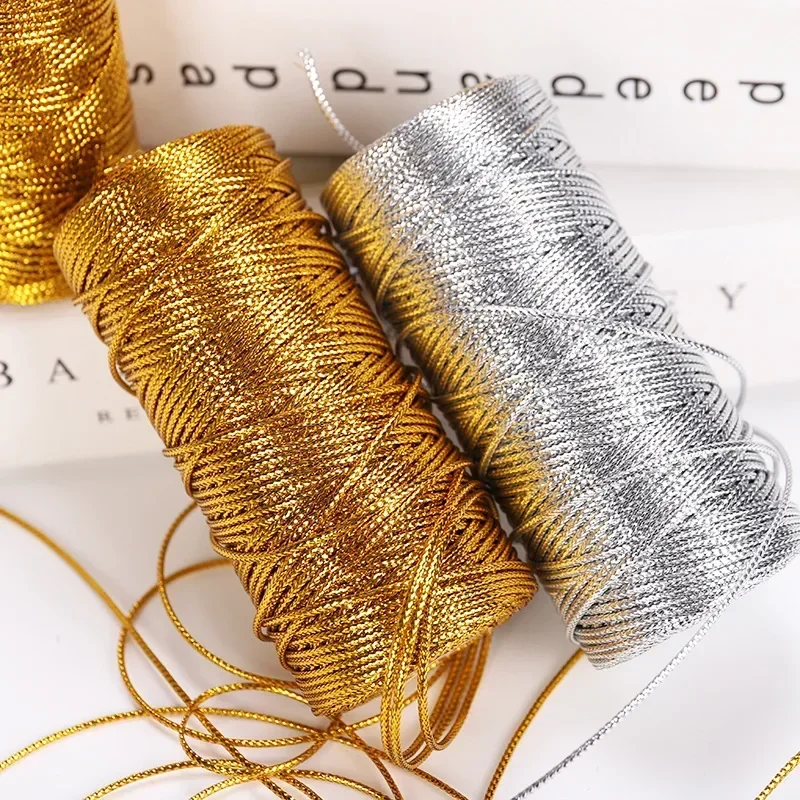 100 メートルロープゴールドシルバーコードギフト包装ストリ - Jewelry Making Event のレビューと価格
