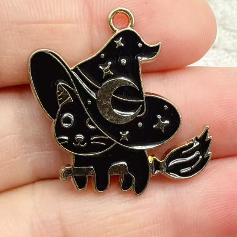 10 個オリジナル合金エナメル黒猫チャームかわいい子猫ペンダ - Jewelry Making Factory のレビューと価格