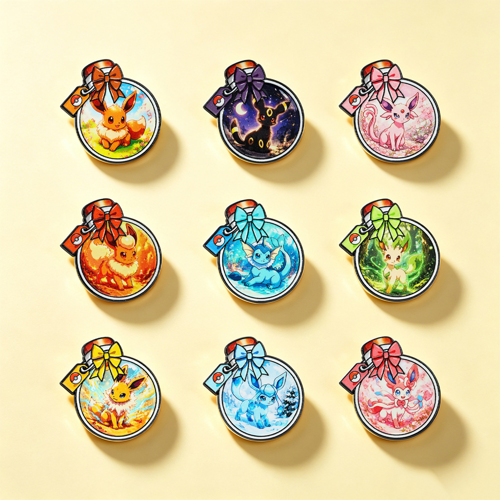 かわいいボトル型漫画エルフペットエナメルピン 9 個金属ラペ - Jewelry Making Hobby のレビューと価格