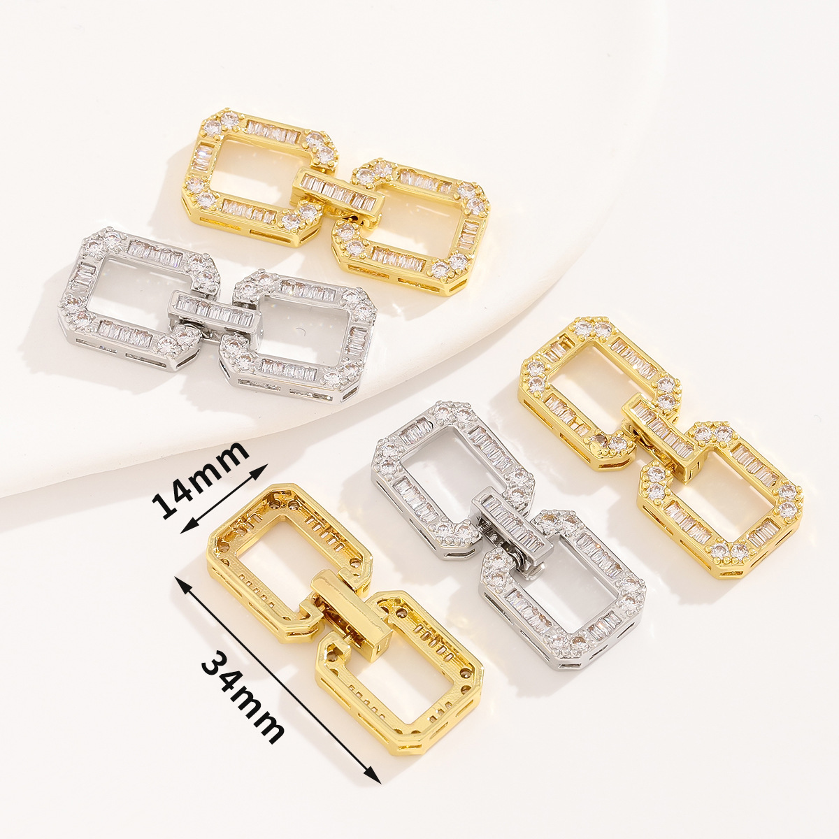 Juya 18K ゴールドメッキ装飾セクターファスナーコネク - Jewelry Making Beads のレビューと価格