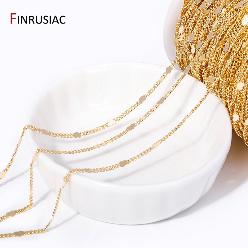 金メッキの真ちゅう製スパンコールチェーン,14k,ジュエリー - Chain Roll Cable のレビューと価格