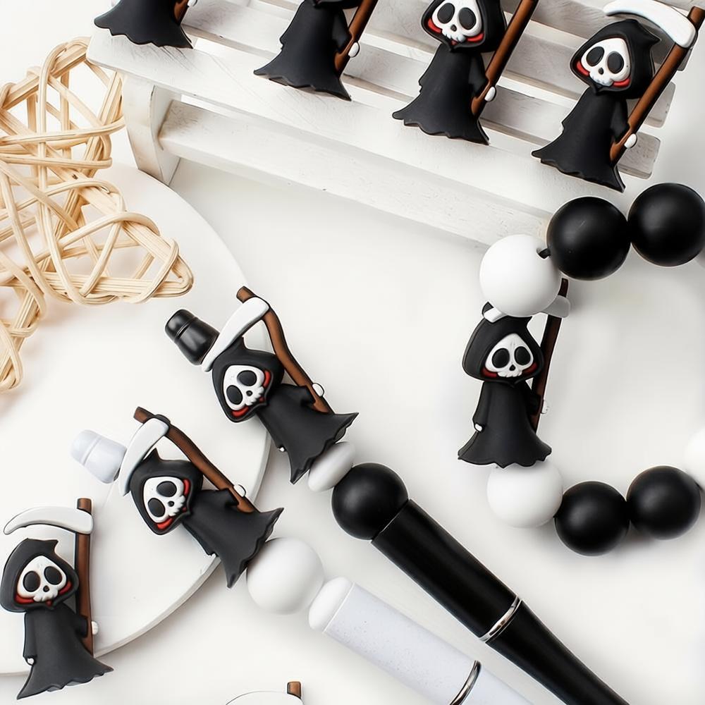 3Dシリコンビーズ 死神 ハロウィン フォーカルビーズ DI - Jewelry Making Event のレビューと価格