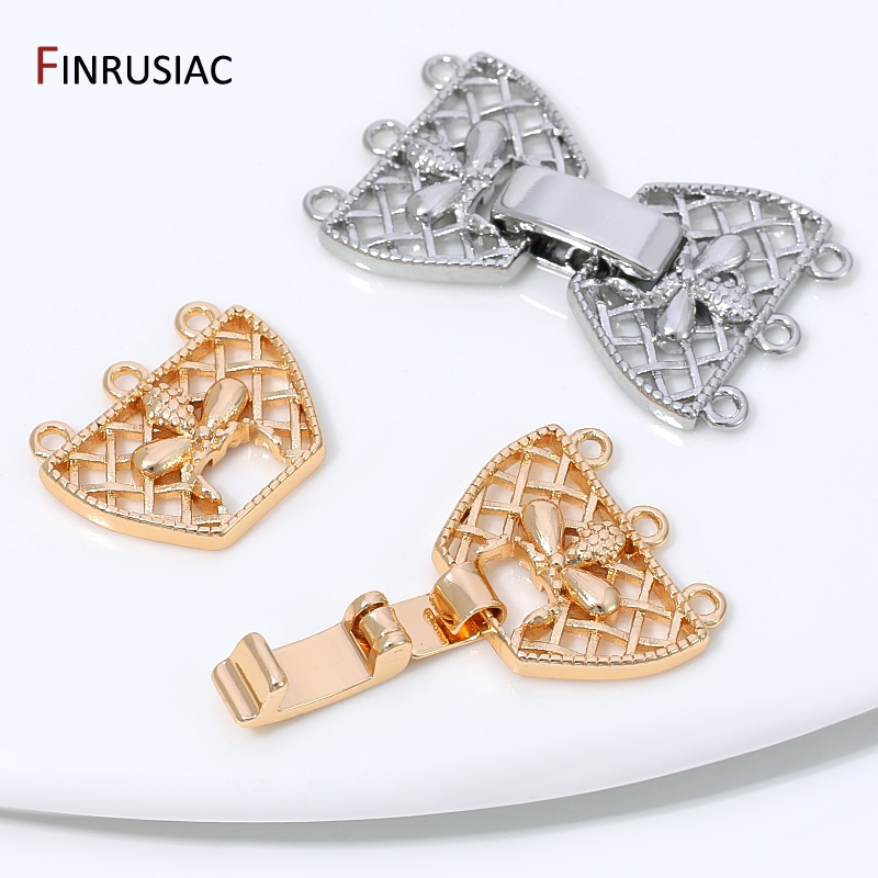 14K金メッキ真鍮製3列パールクラスプコネクター、ジュエリー - Jewelry Making Beads のレビューと価格
