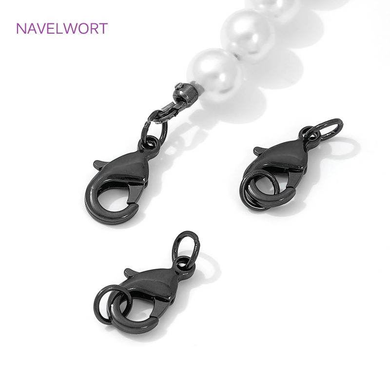 ブラックカラー真鍮ロブスタークラスプ&エクステンダーチェーン - Jewelry Making Hobby のレビューと価格