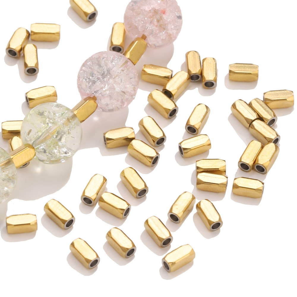 20個入り 18Kゴールドステンレス鋼 六角形スペーサービー - Jewelry Making Supplies Wholesale のレビューと価格